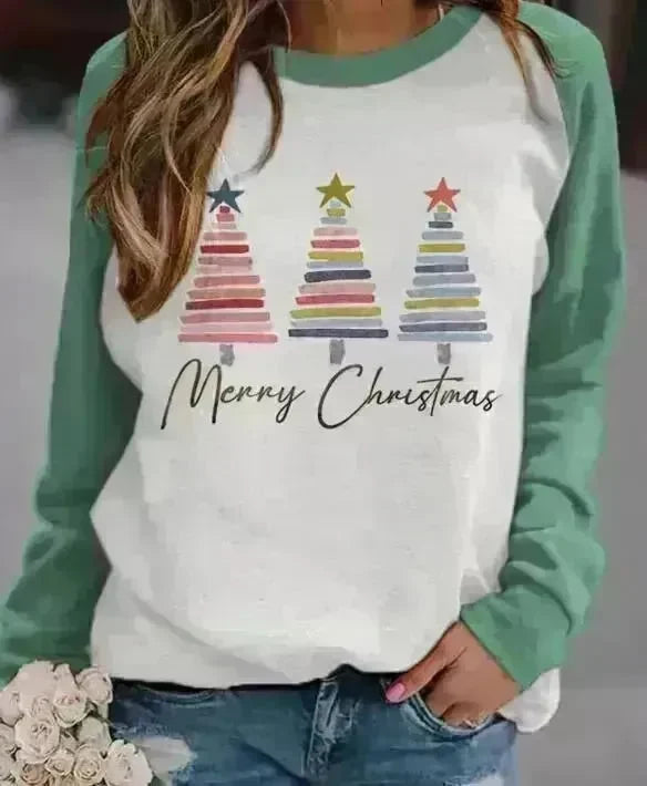 Christmas Tree 3D Digital Printing Women's Pullover Sweatshirt - EX-STOCK CANADA