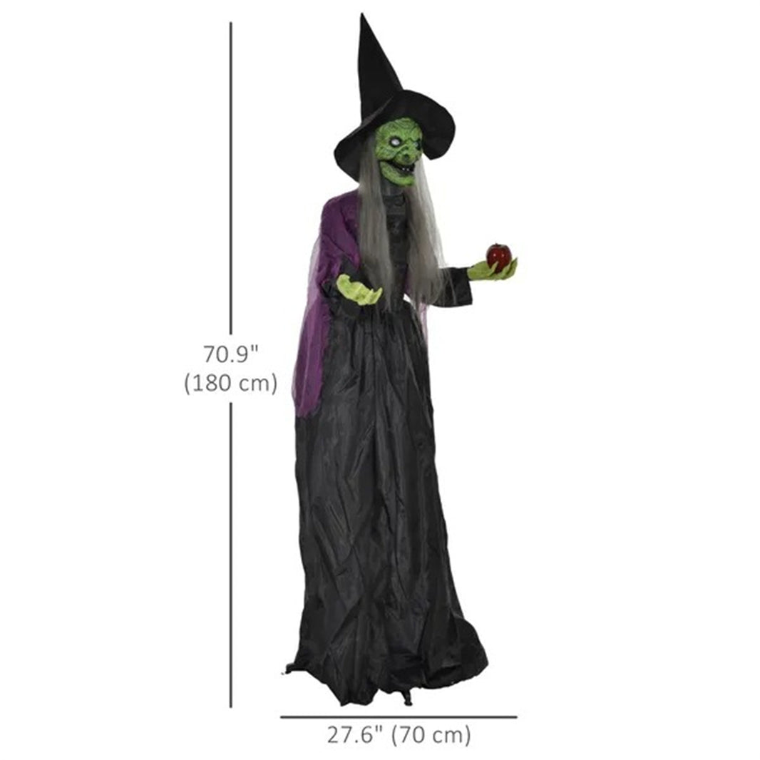 5.9' Life Size Decoration Animatronic Old Witch Outdoor Halloween, Sound And Motion Activated W Light Up Eyes EX-STOCK Canada 