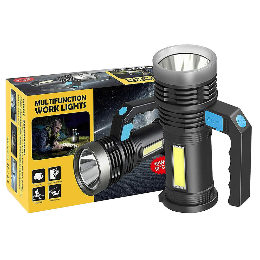 LED Flashlight USB Rechargeable Torch COB Spotlight Camping Light High Lumens Emergency Lamp 3 Modes Waterproof EX-STOCK