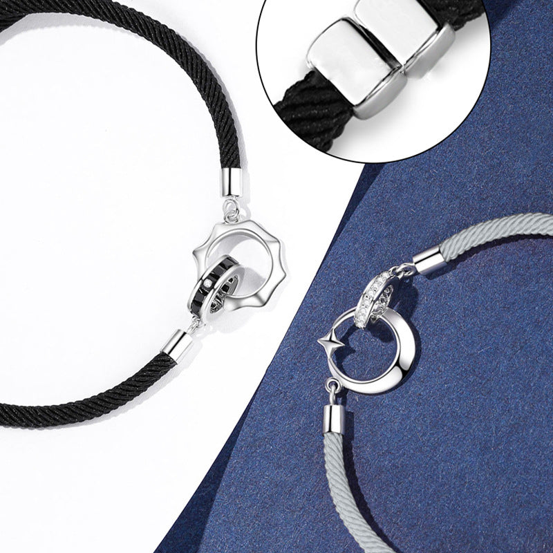 Sun Moon Couple Bracelet Niche Lettering - EX-STOCK Canada