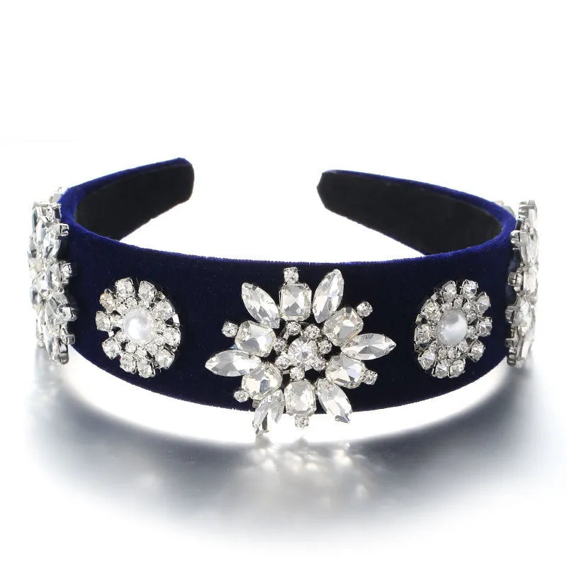 Retro Baroque Pearl Rhinestone Headband - EX-STOCK CANADA