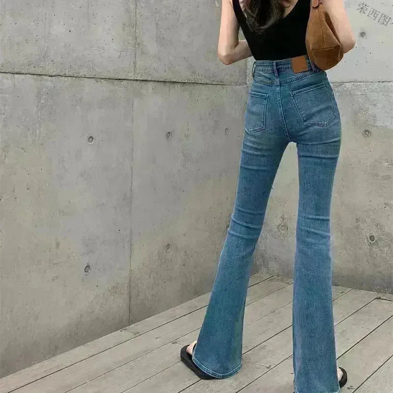 Retro Bootcut Jeans Women's Thin Section High Waist Slim Fit - EX-STOCK CANADA