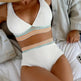 High Waist Split Bikini Solid Color - EX-STOCK CANADA