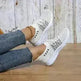 Casual Lace-up Mesh Sneakers Breathable Flying Woven Round Toe Walking Running Sports Shoes for Women - EX-STOCK CANADA