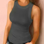 Plain Round Neck Slim fit Vest top For Women - EX-STOCK CANADA