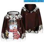 Christmas Snowman Personalized Printed Hoodie Sweatshirts - EX-STOCK CANADA