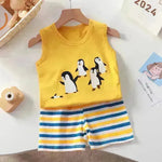 New Vest Suit Cotton Sleeveless Boy Summer Clothing Vest Two-piece Set  for boys