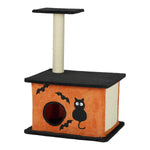 Halloween Cat Tree, Cat Tower Cat Tree For Indoor Cats With Spacious Cat Condo, Large Platform, Sisal Scratching Post, Orange & Black EX-STOCK