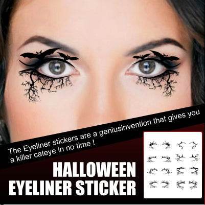 Halloween Eyeliner Patch, Scary Fashion Party Makeup Kit Bat Spider Decorative Eyeliner Eyeshadow Patch EX-STOCK