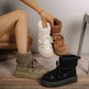 Plus Size Platform Cross Strap Snow Boots EX-STOCK