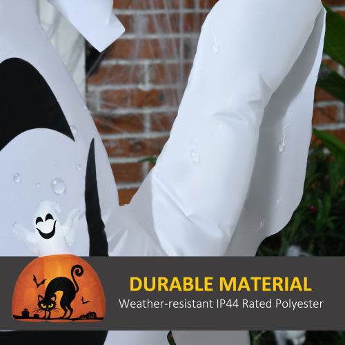 HOMCOM 5ft Halloween Inflatables Outdoor Decorations Ghost With Pumpkin, Outdoor Blow Up Yard Decor With LED Lights For Garden, Lawn, Party, Holiday - EX-STOCK Canada