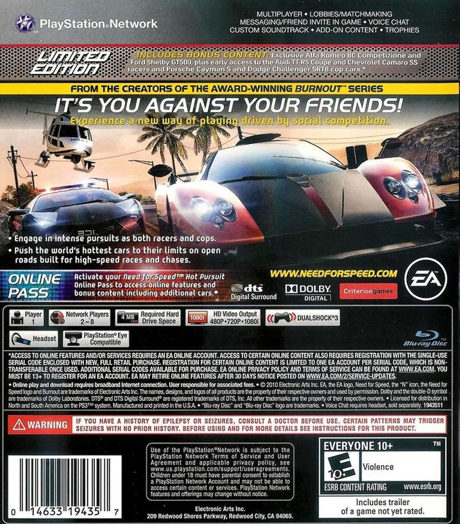 NEED FOR SPEED - HOT PURSUIT - النسخة المحدودة 