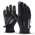 Guantes de motocicleta de invierno Golovejoy – Forro de felpa, pantalla táctil, impermeables | Negro y gris | S–XXL 2