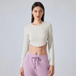 Slim Fit Long Sleeves Cropped Women's Sports Workout Clothes - EX-STOCK CANADA