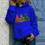 Merry Christmas tree Cashmere hoodie sweater loose top - EX-STOCK CANADA