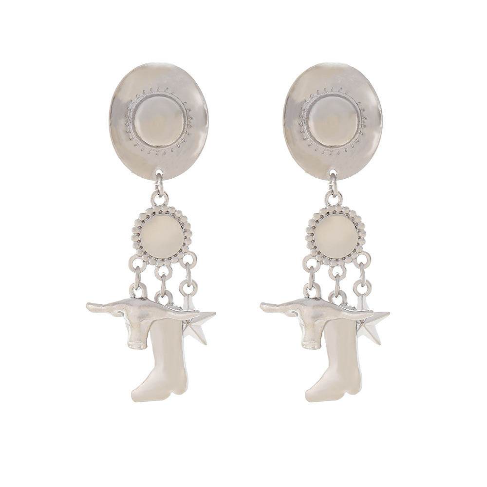 Creative Long Cowboy Hat Eardrops Earrings - EX-STOCK Canada