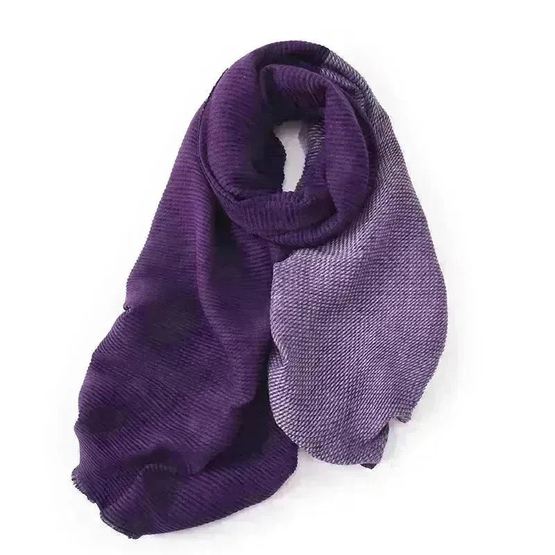 Gradient Mixed-color Scarf Winter Double-sided Wrinkled Imitation Cashmere Scarf Popular Versatile And Elegant Shawl For Women - EX-STOCK CANADA