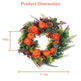 1Pc 17.71IN Autumn Wreath With Pumpkin Mixed Leaves Berries Flowers Fall Decoration For Indoor Outdoor Window Wall Front Door In Halloween Thanks Giving Day - EX-STOCK Canada