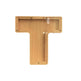 Wooden letter 'T' on a white background