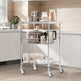 3-Tier Utility Cart Rolling Cart On Wheels 470 LBS 6 Hooks EX-STOCK
