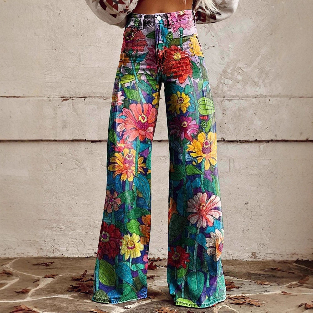 Plus-size Womens Casual Pants Lightweight Denim-look 