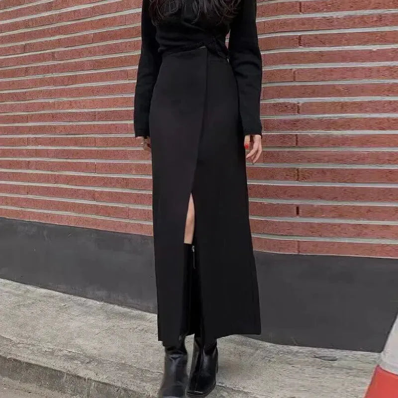 Formal Versatile Slit Long Split Skirt - EX-STOCK CANADA