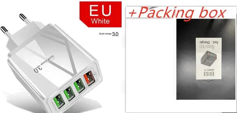 Illuminated 4USB Mobile Phone Charger 3A Charging Head - EX-STOCK CANADA