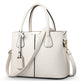 Women's PU Leather Lychee Pattern Shoulder Bag – Portable Crossbody Messenger Bag white 