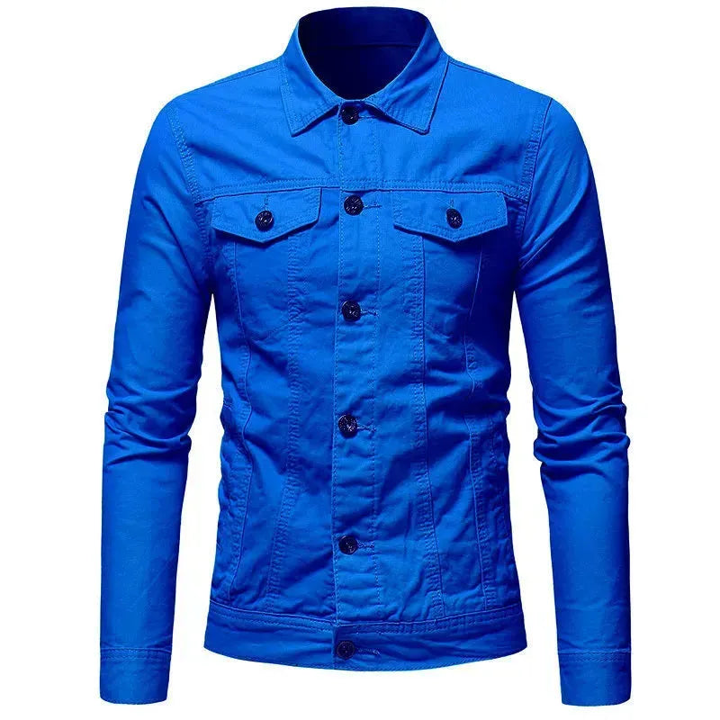 Solid color denim jacket shirt Jeans - EX-STOCK CANADA