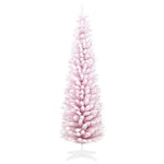 6ft Flocked Christmas Tree, Pencil Artificial Christmas Tree With Realistic Branches EX-STOCK Canada 