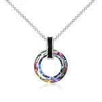 925 Silver Circle Crystal Pendant Necklace for Women Girls - EX-STOCK CANADA