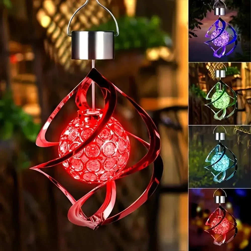 Wind Spinner Solar Light, LED Wind Chimes, Outdoor Decor Changing Color Ball Wind Chimes Solar Hanging Lantern For Home Garden Outdoor Decoration - EX-STOCK CANADA