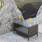 Mesa de café para patio exterior con vidrio templado transparenteEX-STOCK Canada 
