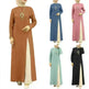 ArabWomen Plain Split Long sleeve Abaya Dress - EX-STOCK CANADA