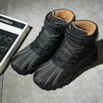 Winter Fleece Lace-up Snow Boots For Men Women Waterproof And Anti-slip Outdoor Work Boot Fashion Warm Mid-tube Cotton Shoes Men