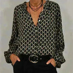 Women's Office Work Formal business V-neck Long Sleeve Stylish Button down Blouse shirt