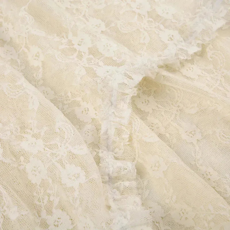 Fashionable Retro Trendy Irregular Midi Lace Skirt - EX-STOCK CANADA