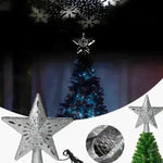 Top de árbol de Navidad Luz de la estrella Star Flake Forma láser Luces de proyector Luces Ornamento de árbol de Navidad