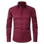 Men's Long Sleeve Business Casual Shirt – Loose Fit, 10 Colors, S–8XL | Canada & USA