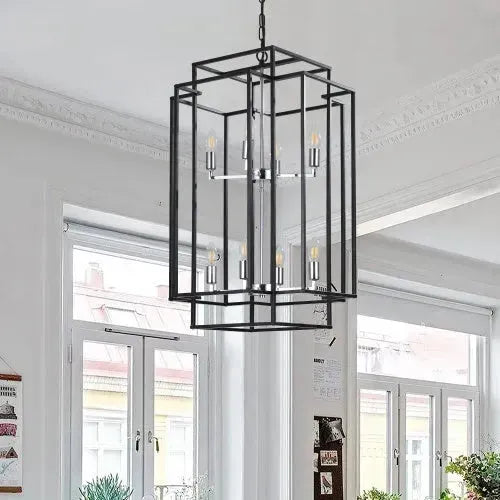 8 Lantern Tiered Chandeliers, Industrial Farmhouse Chandeliers - EX-STOCK CANADA