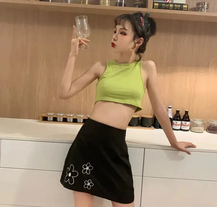 Summer Halter neck tank Tops and Skirt Outfit set - EX-STOCK CANADA
