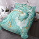 Chic Girly Marble Duvet Cover Mint Gold Glitter Turquoise Bedding Comforter Set Abstract Aqua Teel Blue Duvet Cover EX-STOCK Canada 