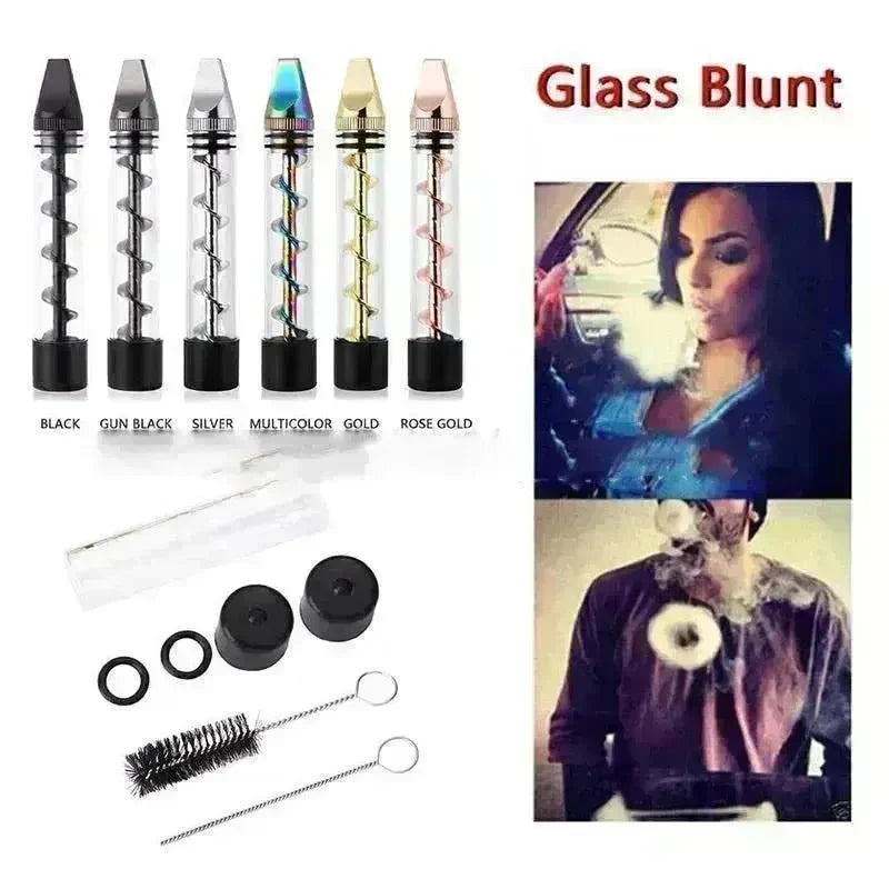 Creative And Simple Dry-burning Atomizer Spiral Pipe Glass Blunt - EX-STOCK CANADA