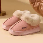 Zapatillas de algodón de felpa para mujeres Boteras de nieve al aire libre para mujeres.