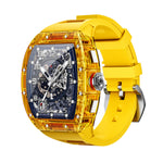 Yellow WS6 Richard Luxury Skeleton Smartwatch – Bluetooth Calling, Health Monitoring | 9 Colours
