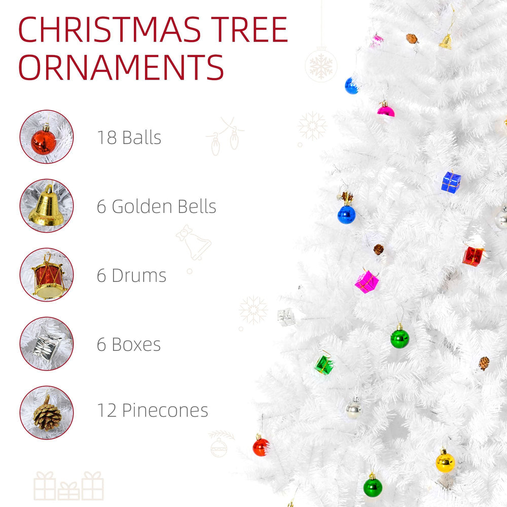 5.9ft Artificial Christmas Tree Xmas Holidays With Ornament White EX-STOCK Canada 