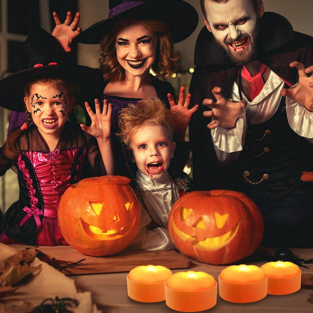 4 Pack Halloween LED Pumpkin Lights Battery Operated Halloween Decoration Lights With 2 Light Modes 4 Timer Setting Remorte Control For Party Pumpkin Decor - EX-STOCK Canada