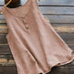 Solid Color Round Neck Loose Casual Vest Cotton Linen summer blouse top for Women - EX-STOCK CANADA