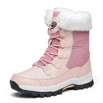 Winter Waterproof Snow Boots Women's Mid-calf Front Zipper