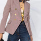 Houndstooth Small Jacket Women Long-Sleeved Double-Breasted Plaid Blazer - EX-STOCK CANADA
